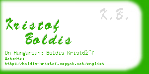 kristof boldis business card